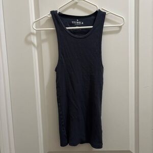 YoungLA Shirt Mens Small Gray Ribbed Tank Top Athletic Gym Model 349 Workout